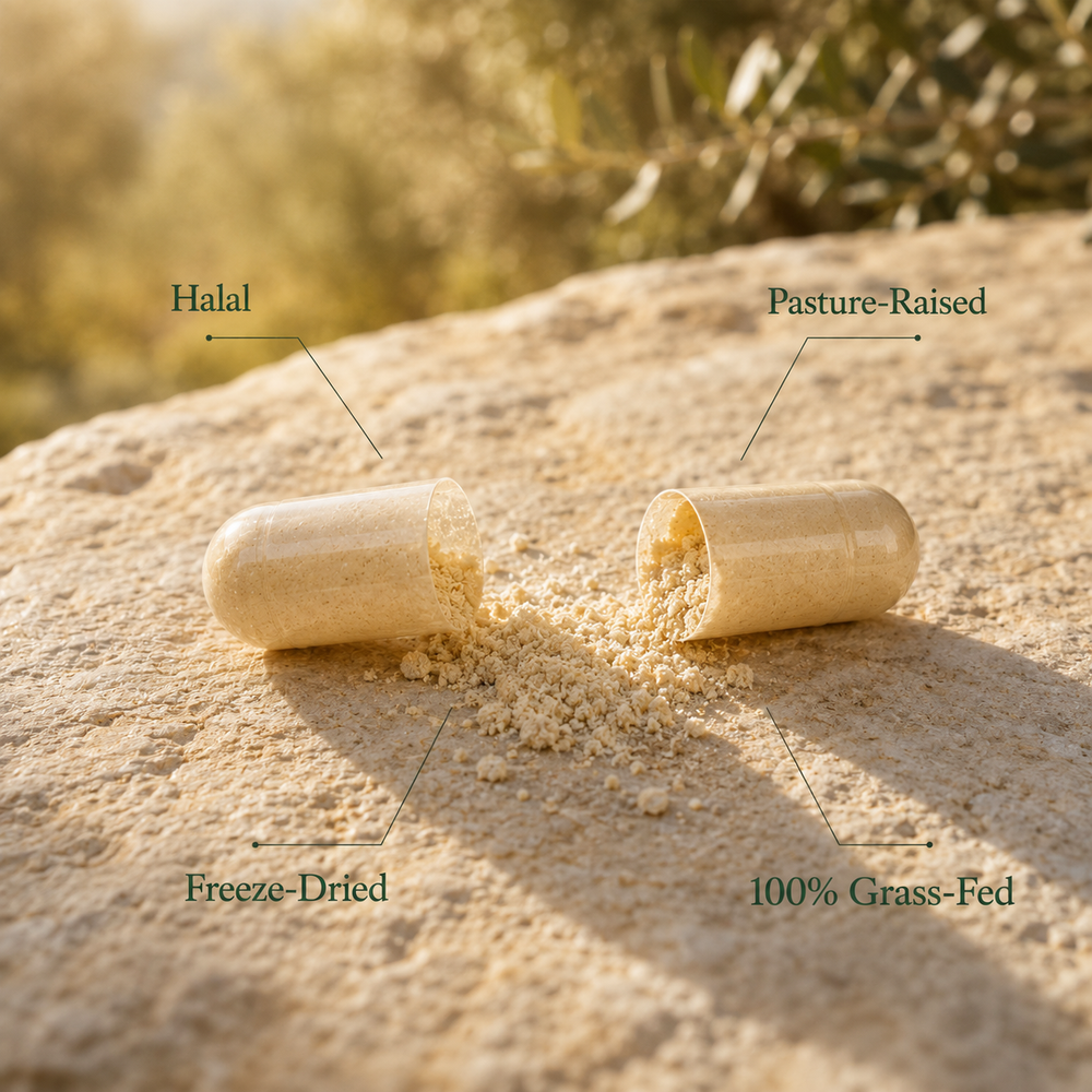 SHIFA Bone & Marrow capsule — freeze-dried halal bone and marrow powder