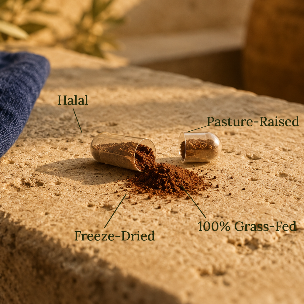 SHIFA Complete capsule — four freeze-dried organs in one halal blend