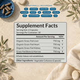 SHIFA Complete Supplement Facts — liver, heart, kidney and bone & marrow, 750 mg each