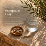 How to take SHIFA Heart — six capsules a day with water